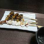 今夜の晩酌 海鮮串焼きを肴に一杯