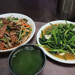 今夜の晩酌 レバニラ炒めに青菜炒めを作って一杯