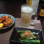 今夜の晩酌 手羽元の照焼き風とオクラをつまみに一杯